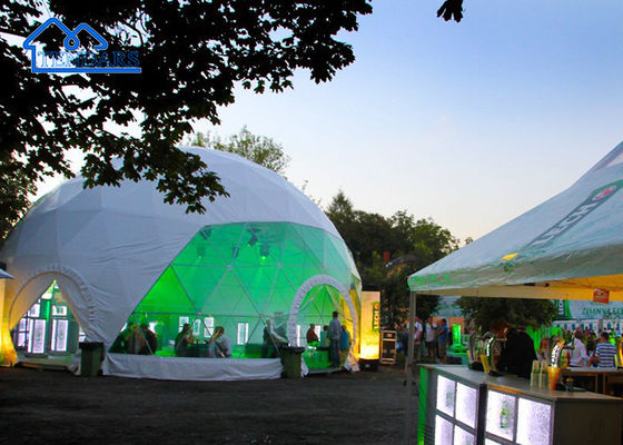 شراء 12m Dia PVC Cover Commercial Dome خيمة سبيكة الألومنيوم منظر بانورامي لمواقع الغلامبينغ تصنيع عبر الإنترنت
