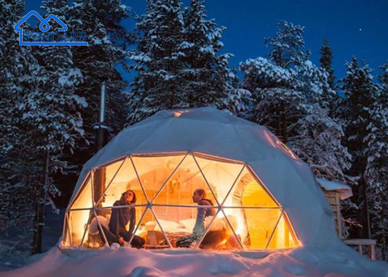 شراء 6061 / T6 الألومنيوم الإطار 12M ضياء Glamping فندق خيمة PVC قماش الحمام الداخلي للمنتجعات الفاخرة تصنيع عبر الإنترنت