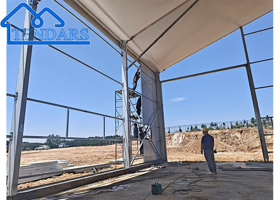 شراء 6061/T6 الألومنيوم 20x30m خيمة شرفة ثقيلة الحمل مقاوم للحريق غطاء مقاوم للرياح لمهام الشركات تصنيع عبر الإنترنت