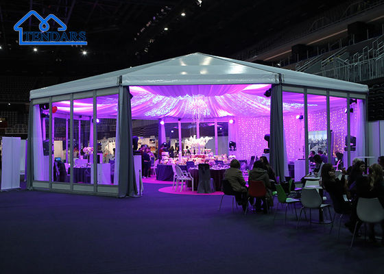 12x15m غطاء PVC مقاوم للماء الألومنيوم باجودا خيمة الألومنيوم سبيكة الإطار واضحة واسعة للزفاف الفاخر