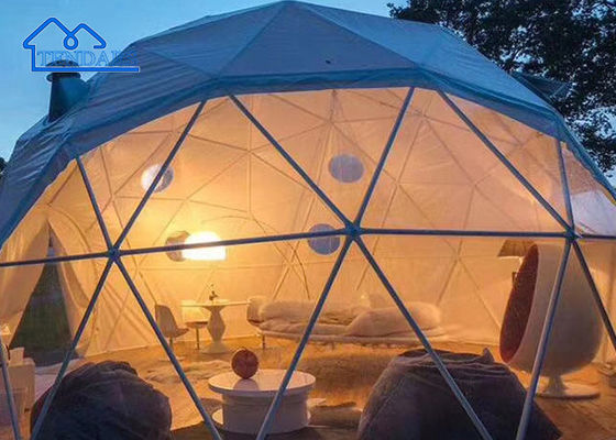 10m Dia Canvas Cotton Glamping فندق خيمة إطار سبائك الألومنيوم منظر بانورامي لرحلات الجبال