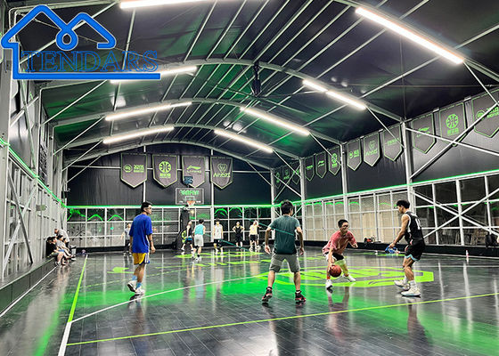 30x50m مقاوم للماء PVC غشاء قاعة الرياضة خيمة سبيكة الألومنيوم ثلوج الحمل المقترح لملاعب كرة السلة