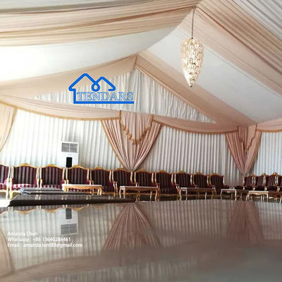 خصيص مقاومة للماء، مقاومة للأشعة فوق البنفسجية، مضاد للحريق هيكل الألومنيوم خيمة الباغودا البيضاء للزفاف