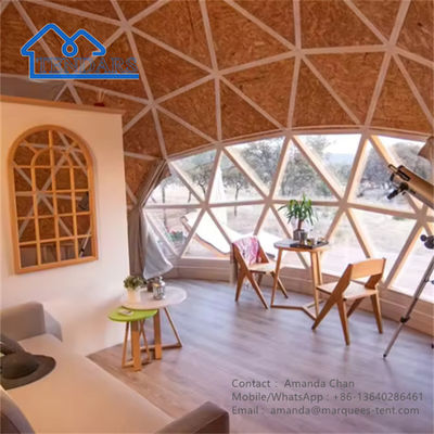 مضاد للماء Eco Hotel Prefab Geodesic Dome خيمة منزل خيمة صحراء للتخييم