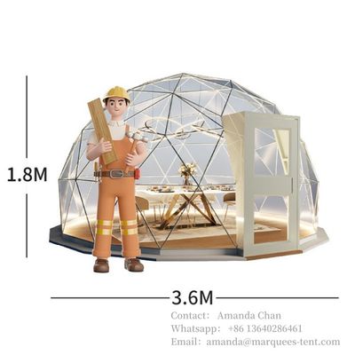 أبيض أو لون مخصص 6x6m خيام الفنادق الفاخرة المنتجعية المخصصة للجلامبينغ