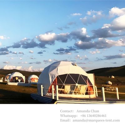 سقف بي.في.سي. التدفئة إيكو Prefab الشفاف الرفاهية والراحة هيميسفيرال فندق قبة خيمة غلامبينغ