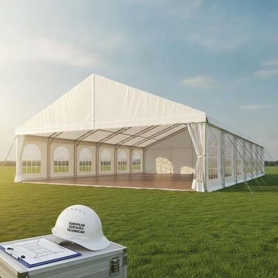 On Site Installation Supervision Party Marquee Tent Professional Assembly Management European Certified Technician Canopy Structure