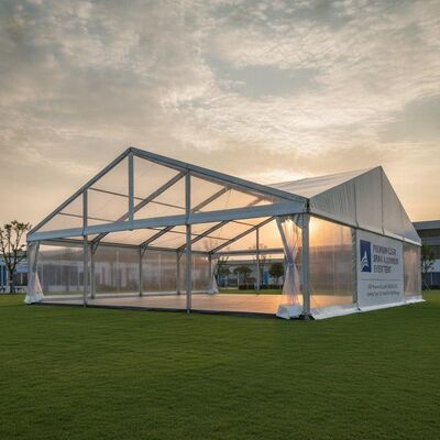 خيمة الحدث المصنوعة من الألومنيوم الشفاف المتميز من TUV Rheinland Certified DIN EN 13782 المعرض التجاري الألماني سرادق الحفلات