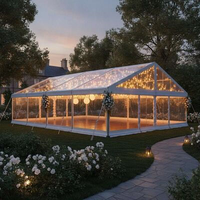 حزمة إضاءة LED لخيمة المظلة الحزبية بإطار ألومنيوم لحفلات الزفاف المسائية في الحديقة